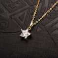 Load image into Gallery viewer, gold plated zircon star pendant and necklace
