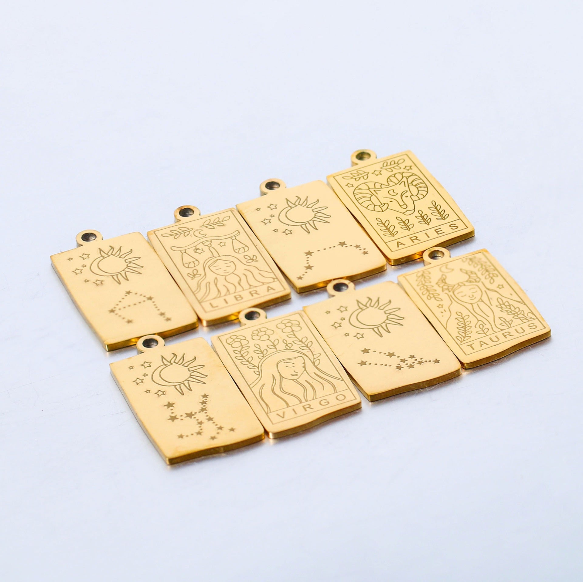 gold plated titanium zodiac sign pendants