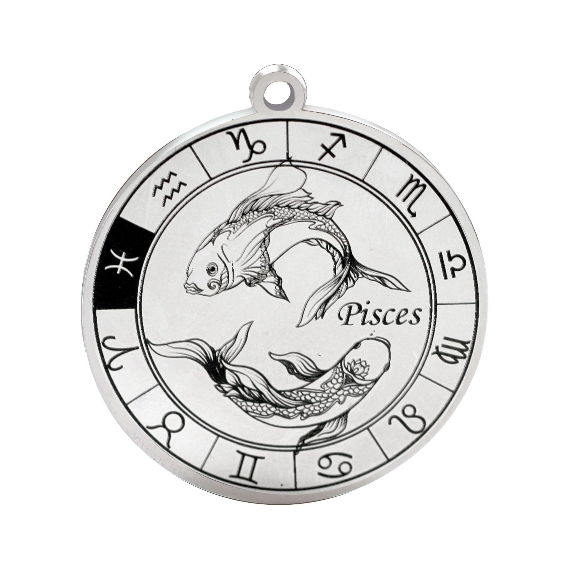 stainless steel zodiac pendant