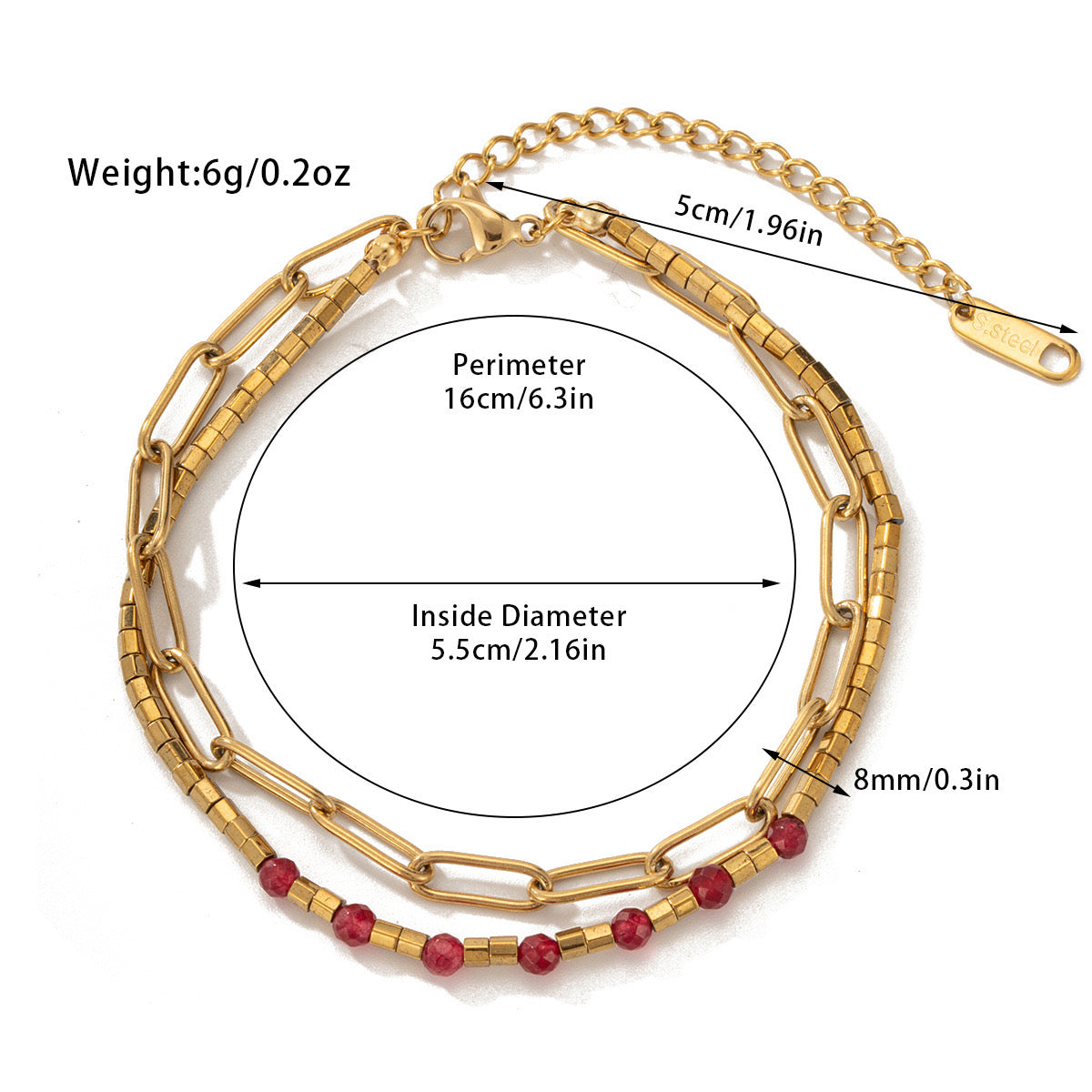 Bohemian style Gold Gemstone bracelet