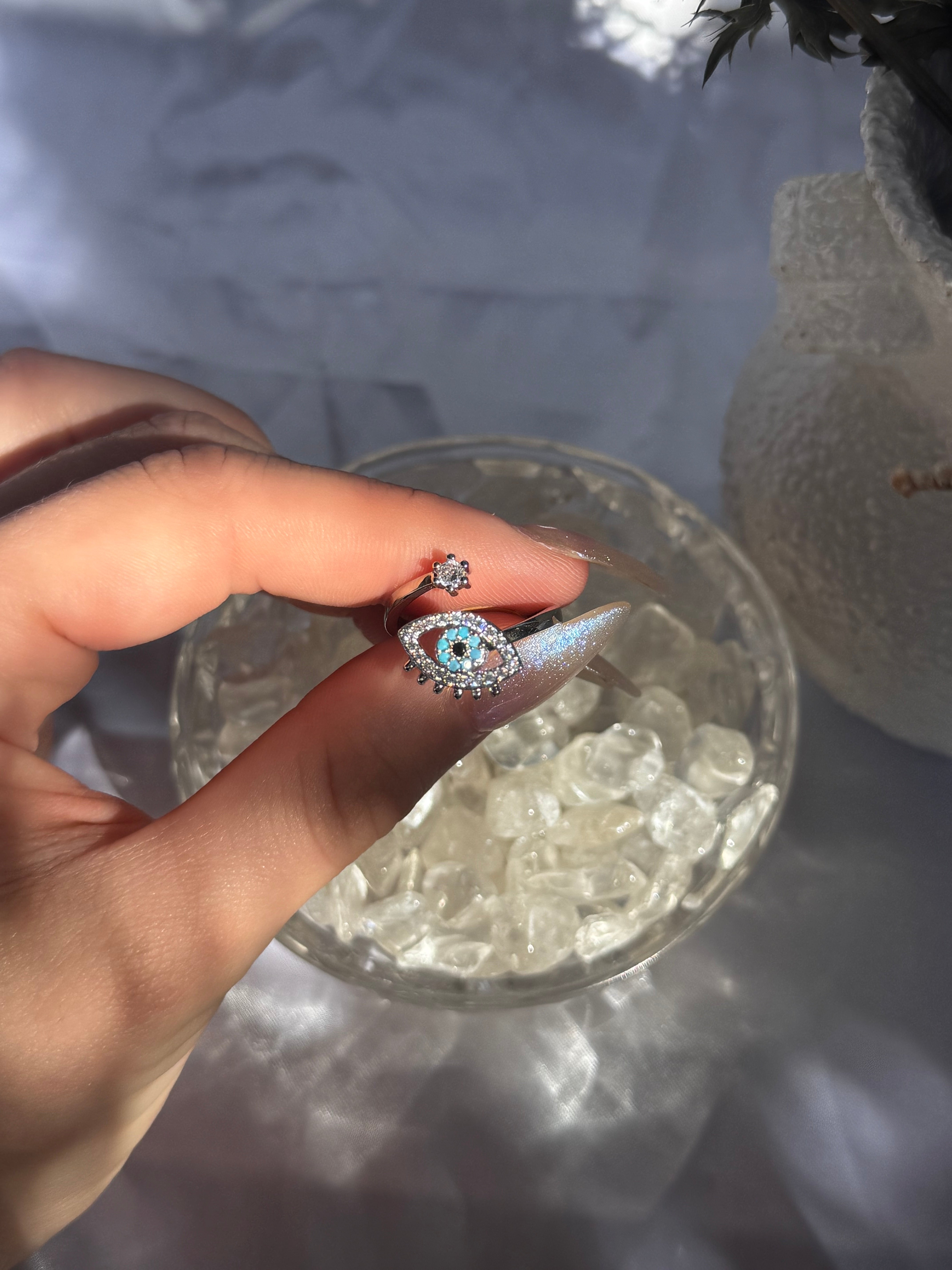 Silver Evil Eye Fidget Ring