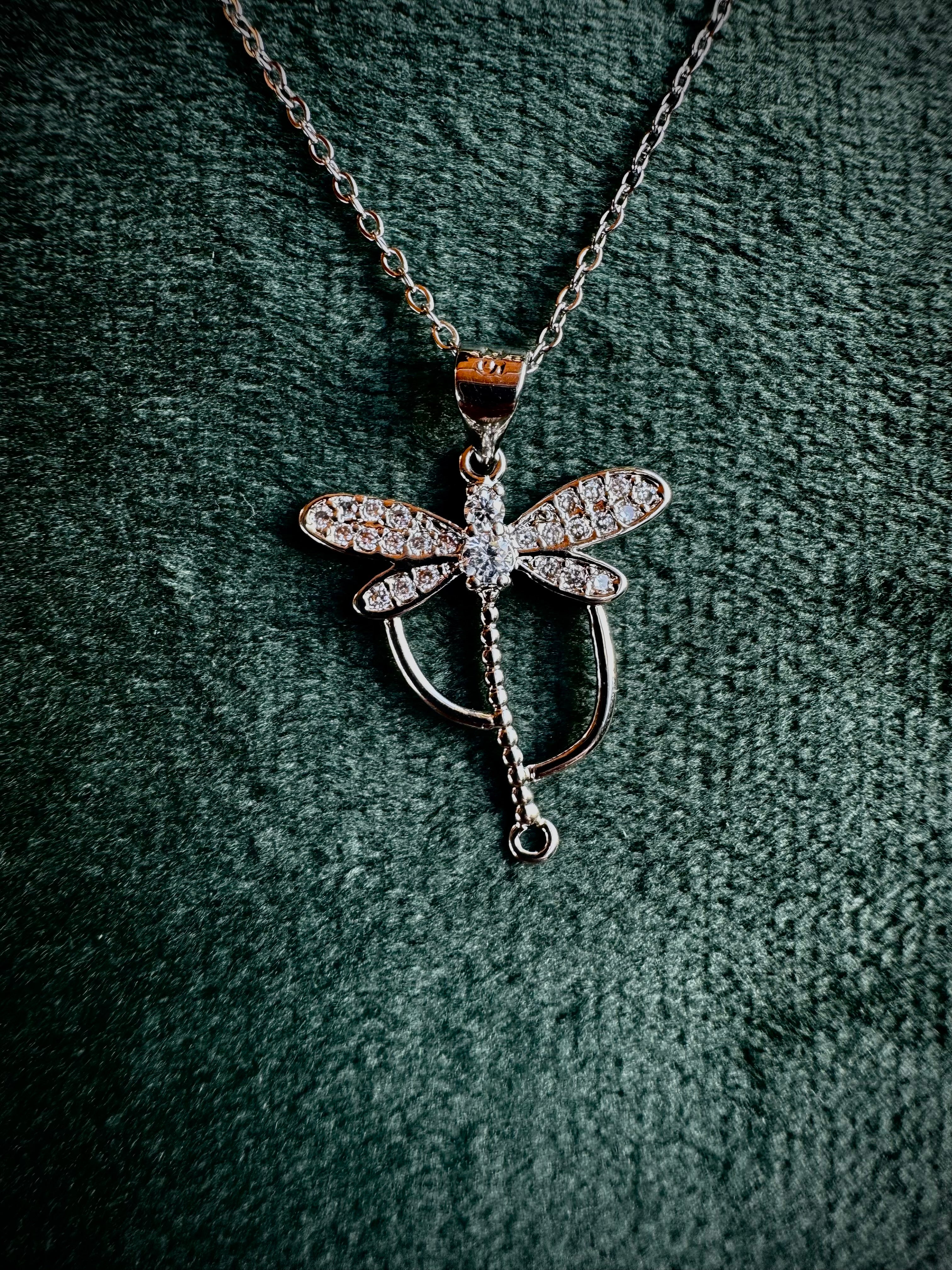 Silver Dragonfly Necklace