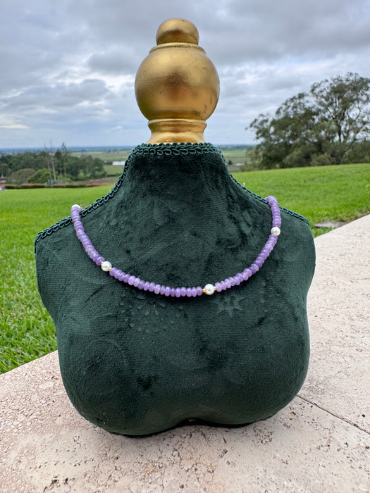 Amethyst & Pearl Choker