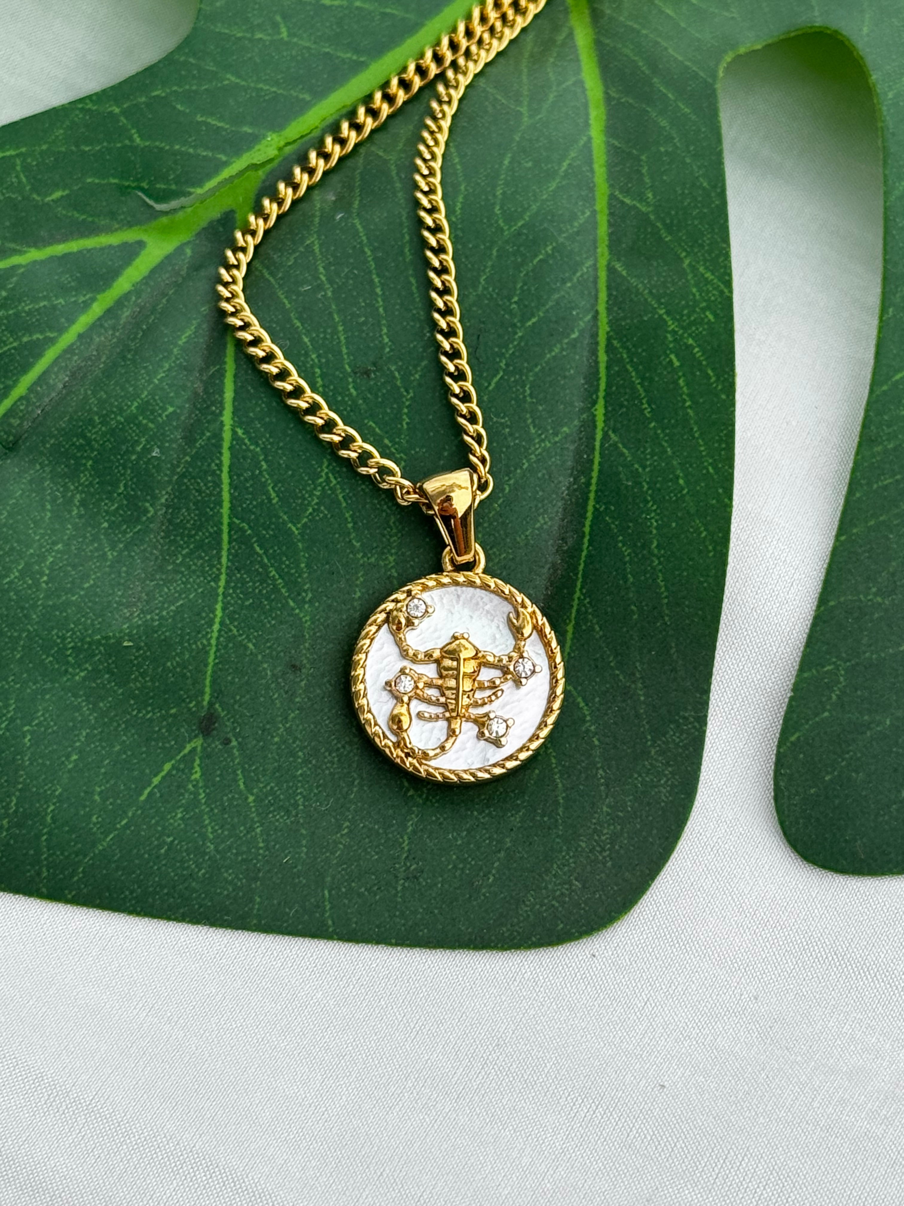 Mother Of Pearl Zodiac Necklaces