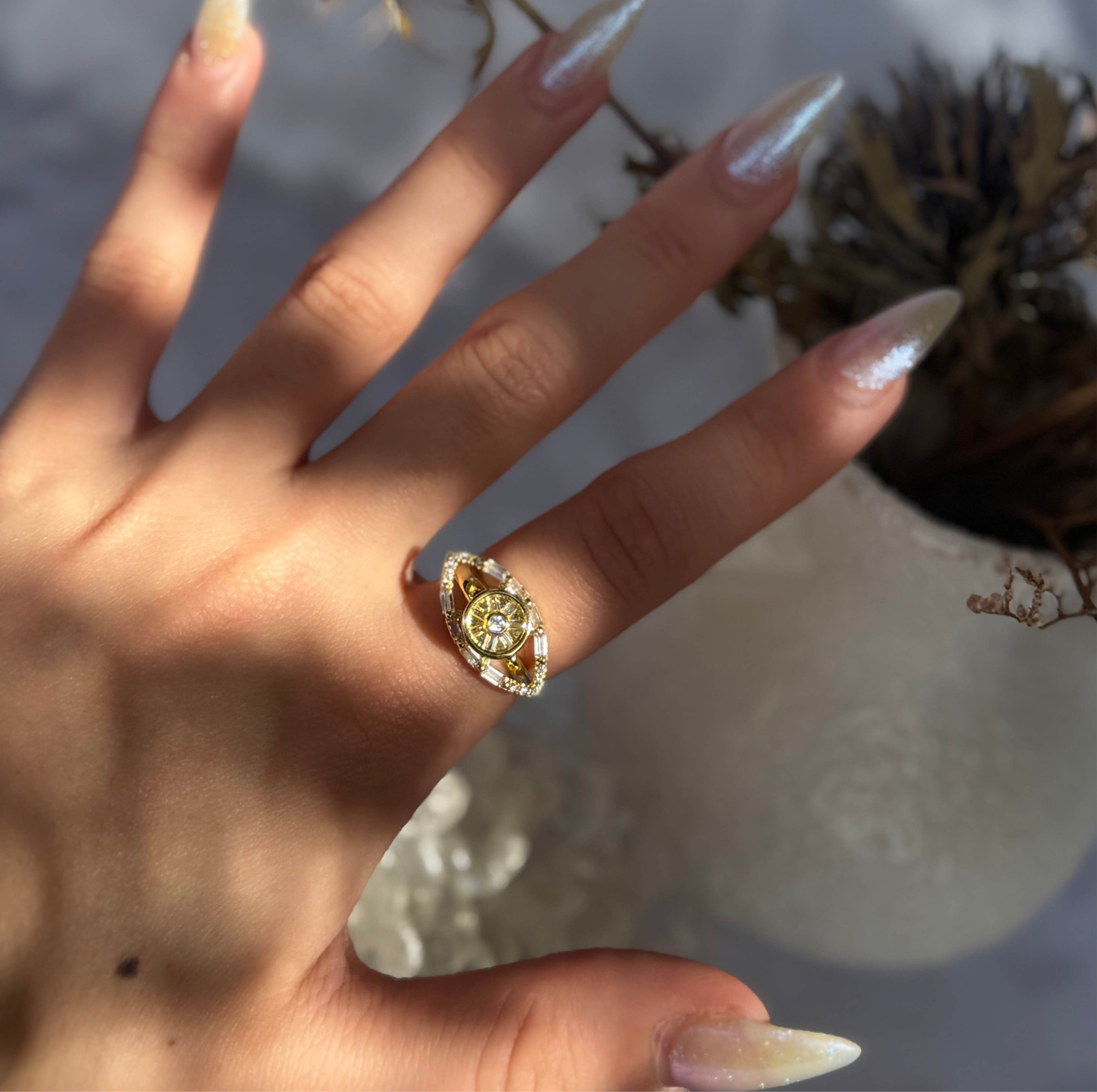 Gold Evil Eye Fidget Ring
