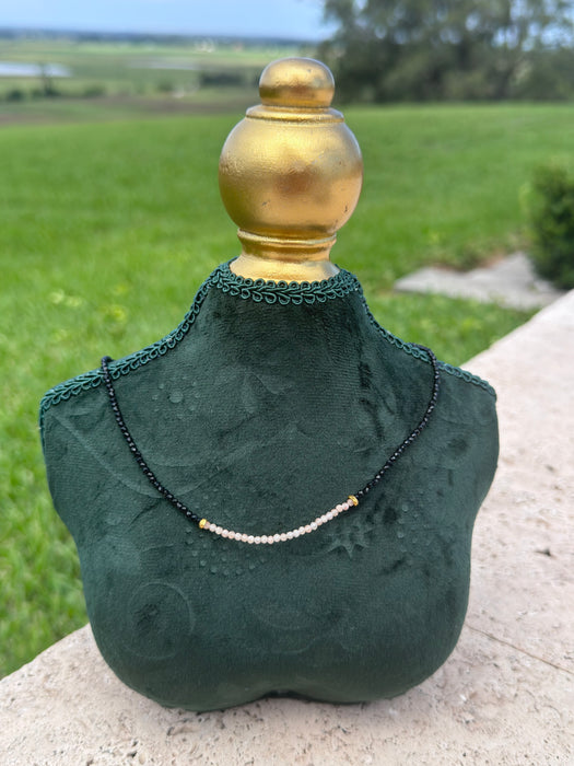 Onyx and Rose Quartz Necklace