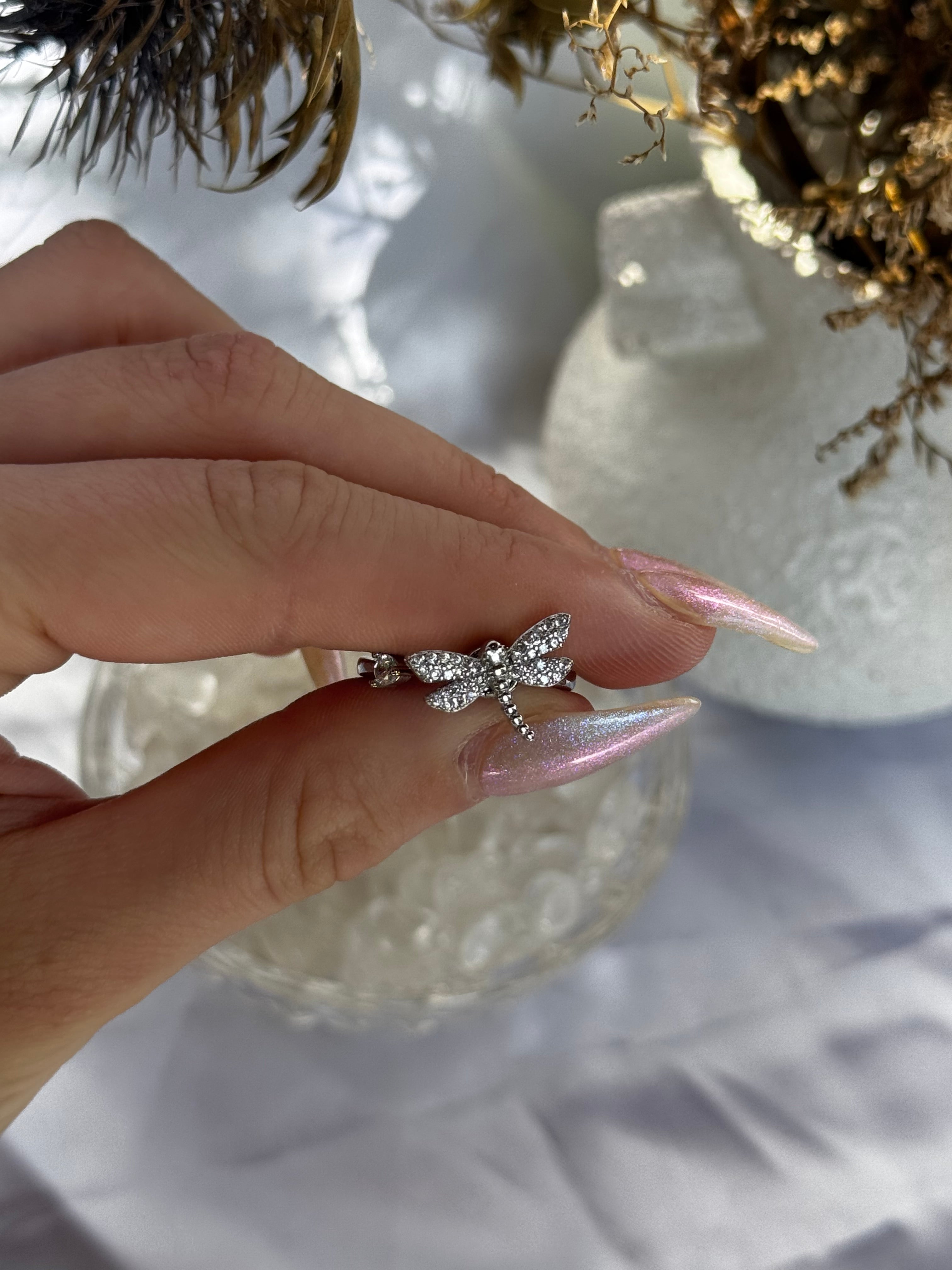 Silver Dragonfly Fidget Ring