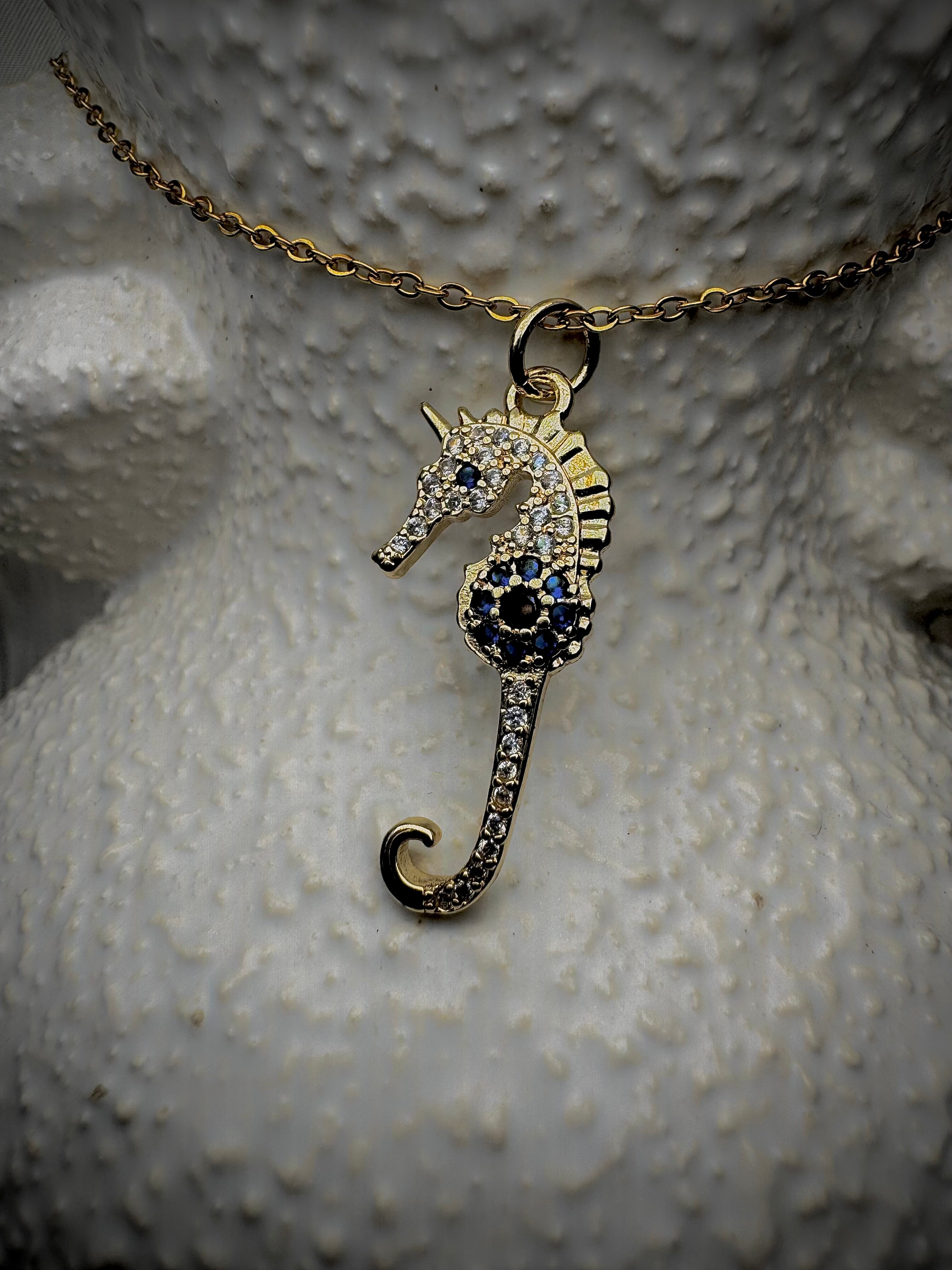 Evil Eye Seahorse Pendant