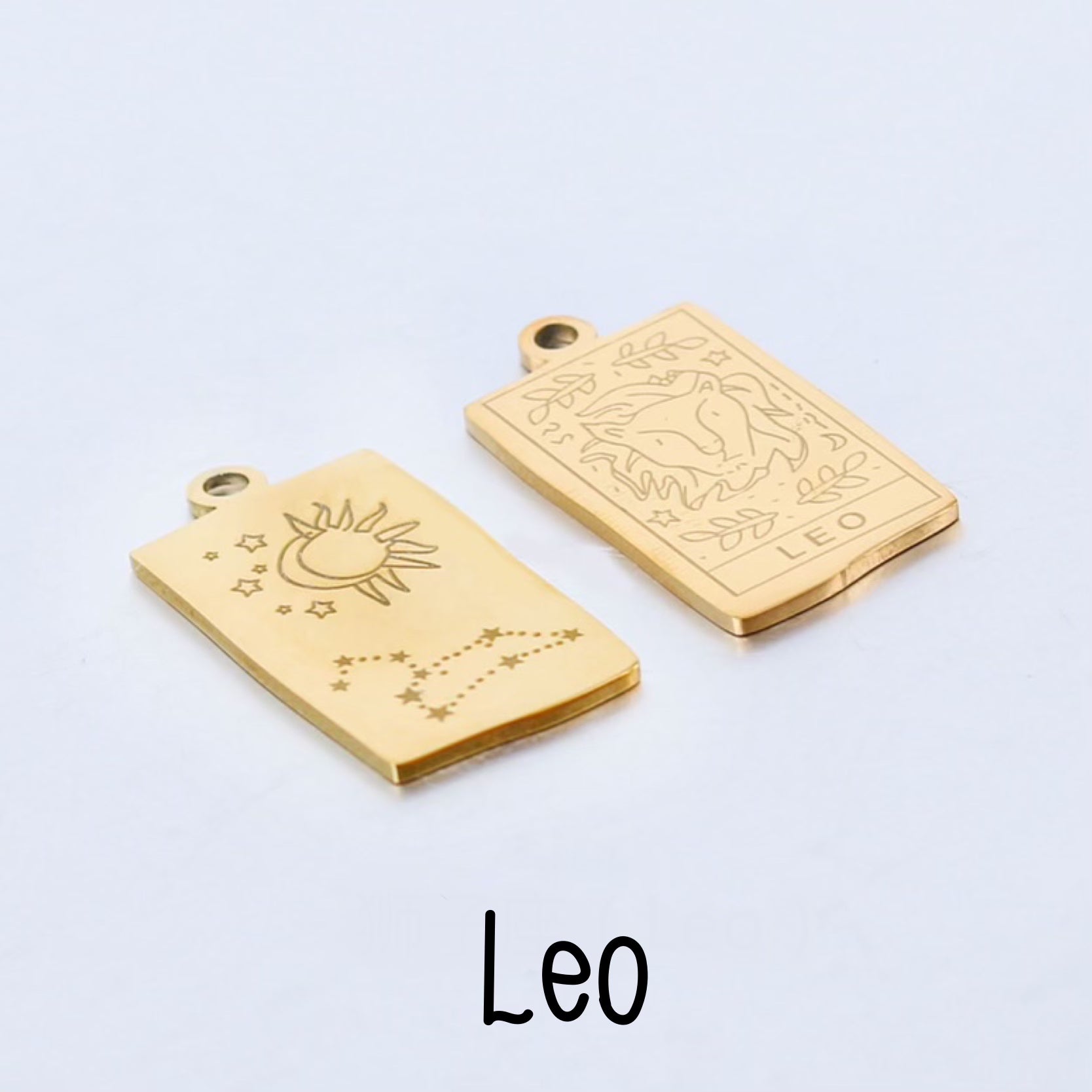 gold plated titanium steel zodiac sign pendant