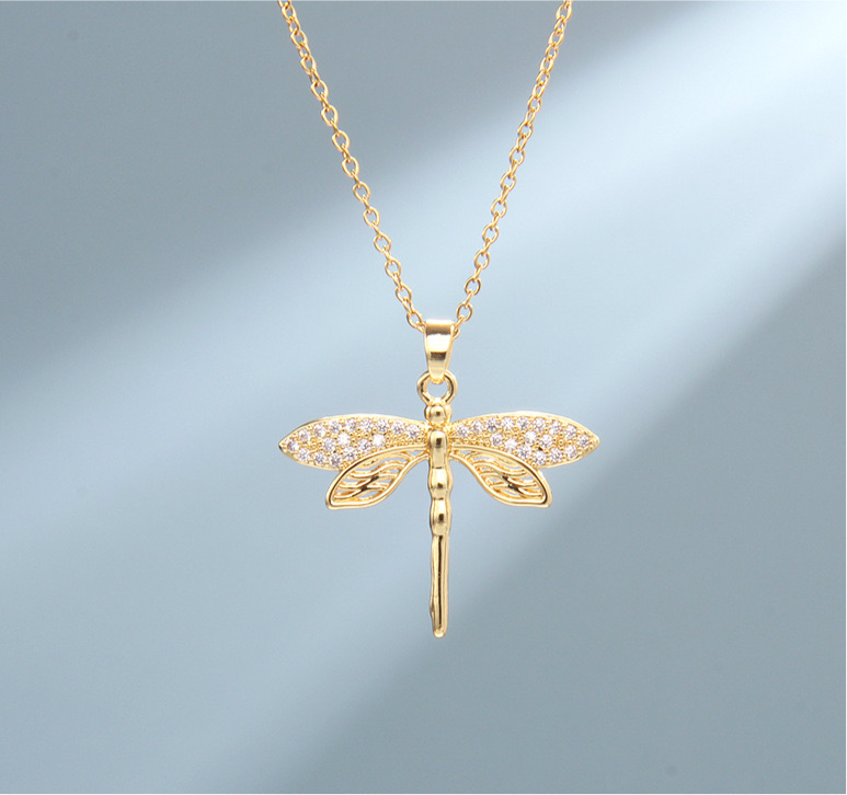 Dragonfly 18K Gold Plated Necklace