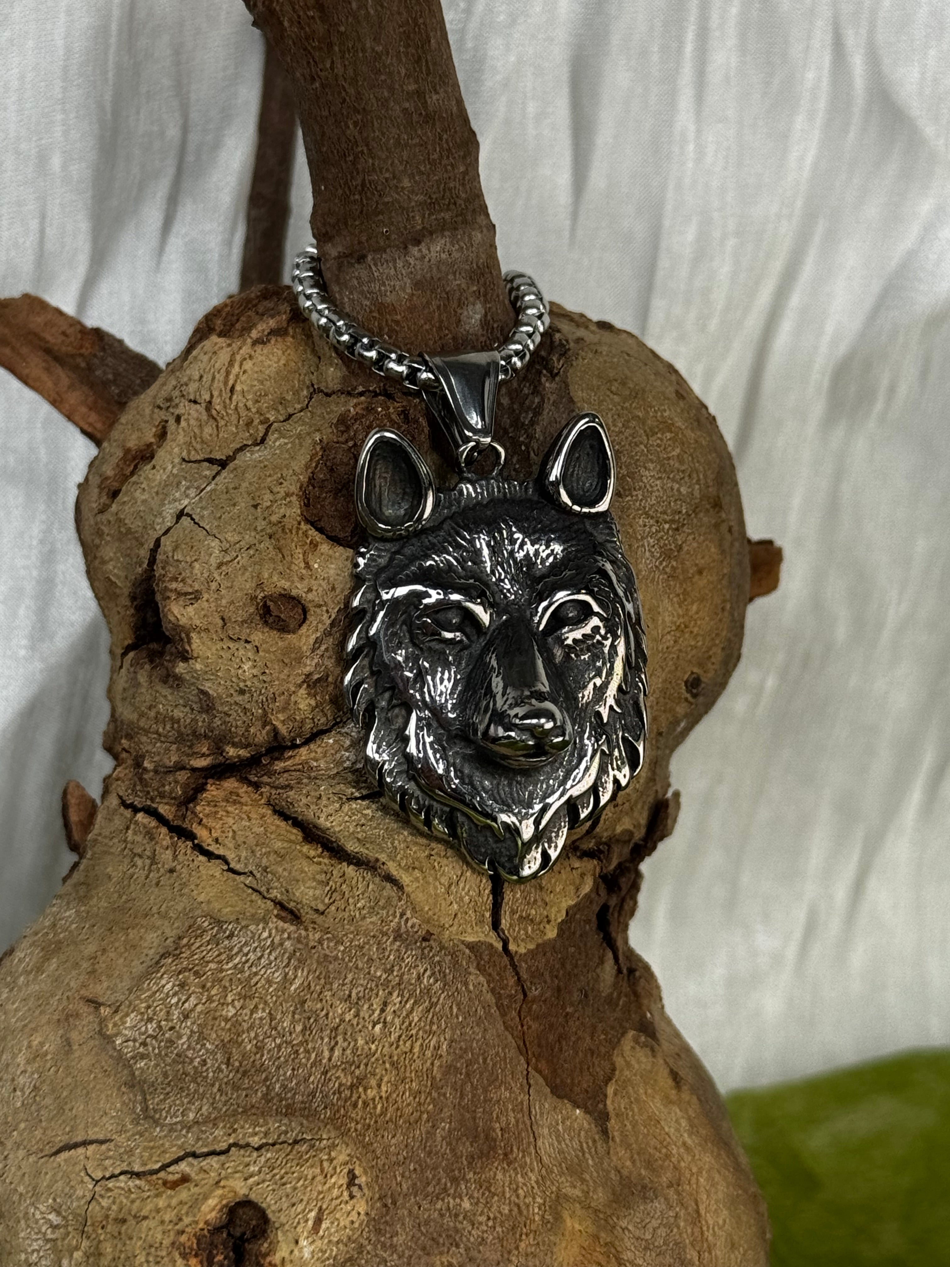 Wolf Stainless Steel Pendant