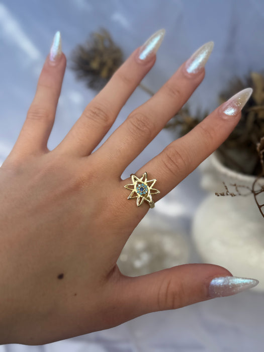 Gold and Silver Evil Eye Star Fidget Ring