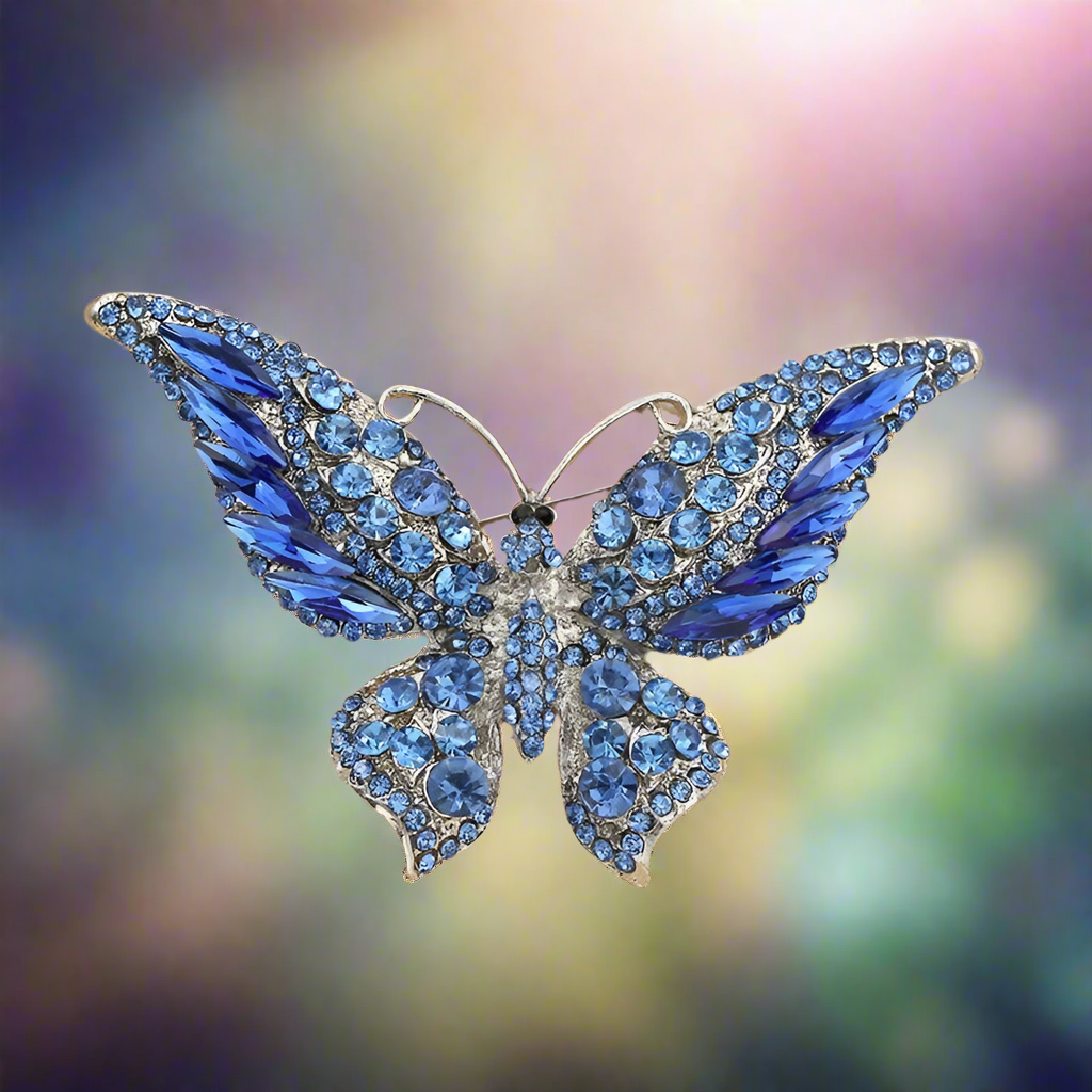 Celtic fantasy sparkling butterfly enameled Brooch