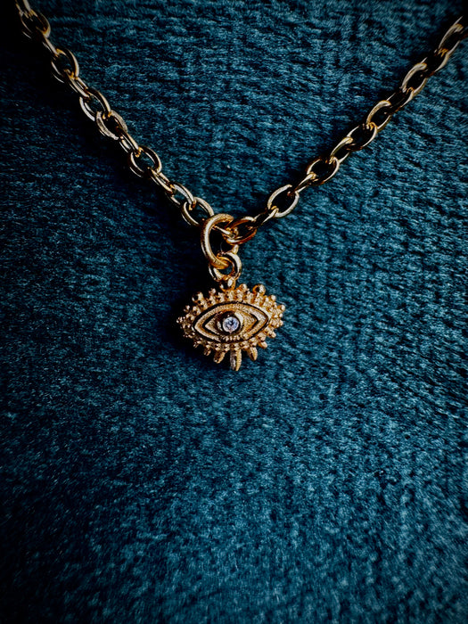 MINI Gold Evil Eye S925