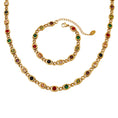 Load image into Gallery viewer, gold plated zircon necklace and bracelet
