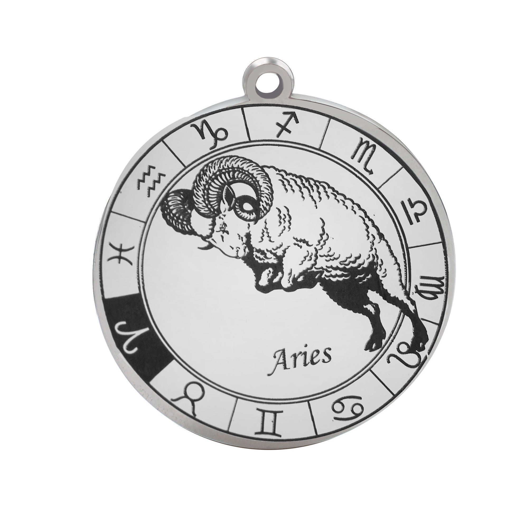 stainless steel zodiac sign pendant