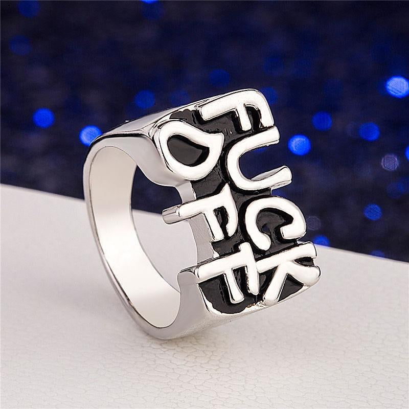 “F*ck Off” silver Ring