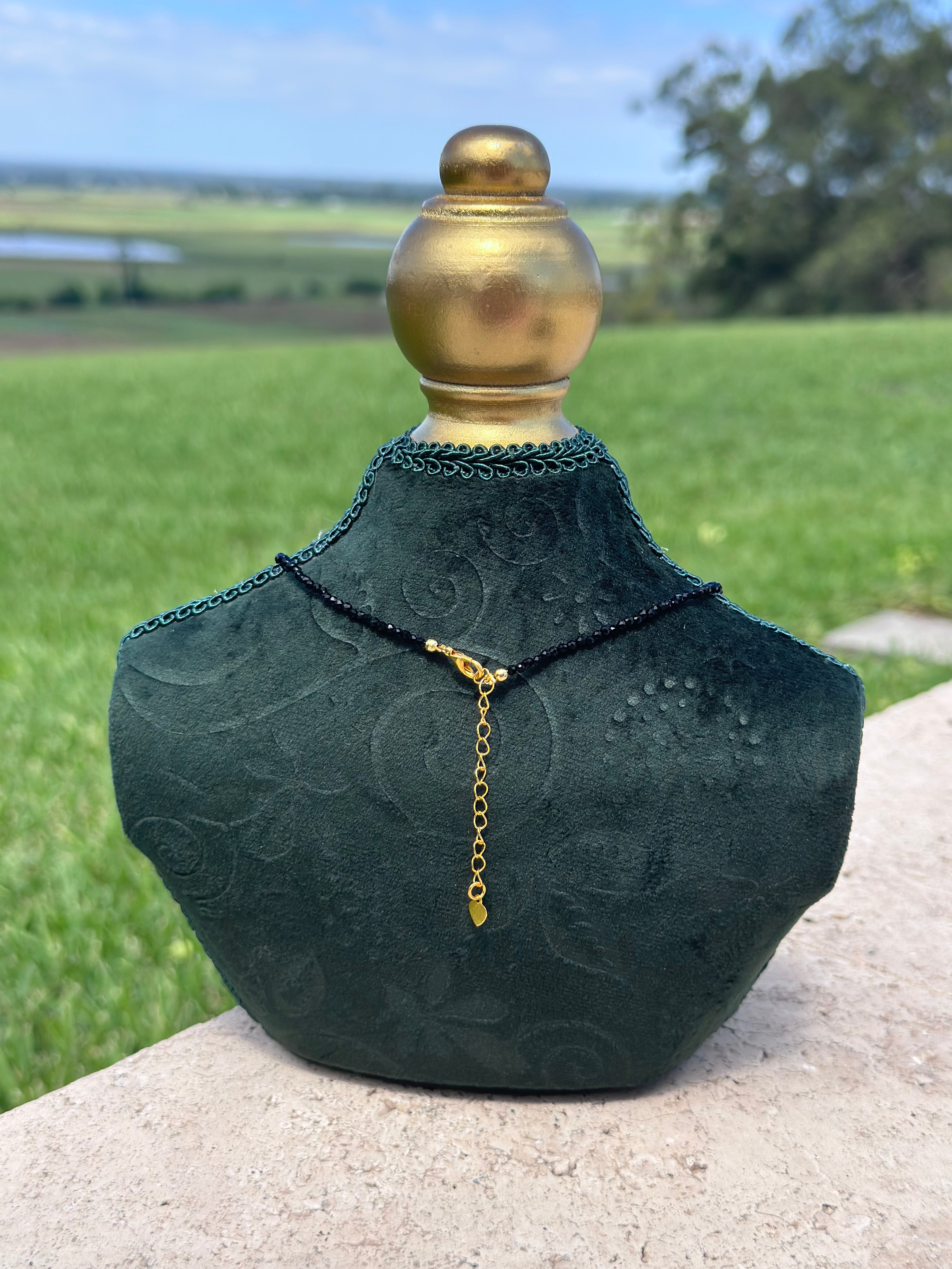 Onyx x Cinnabar Rose Necklace