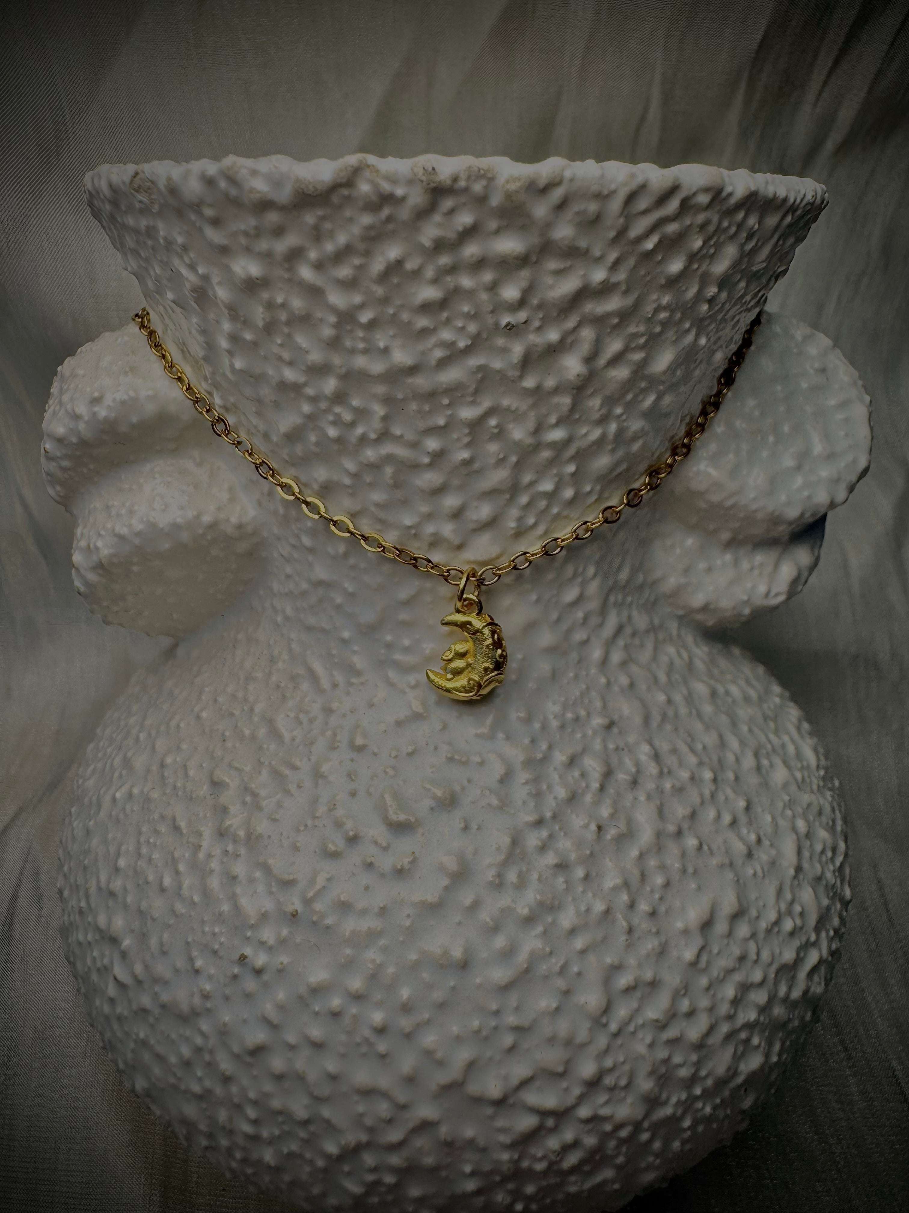 Bunny on Moon pendant MINI