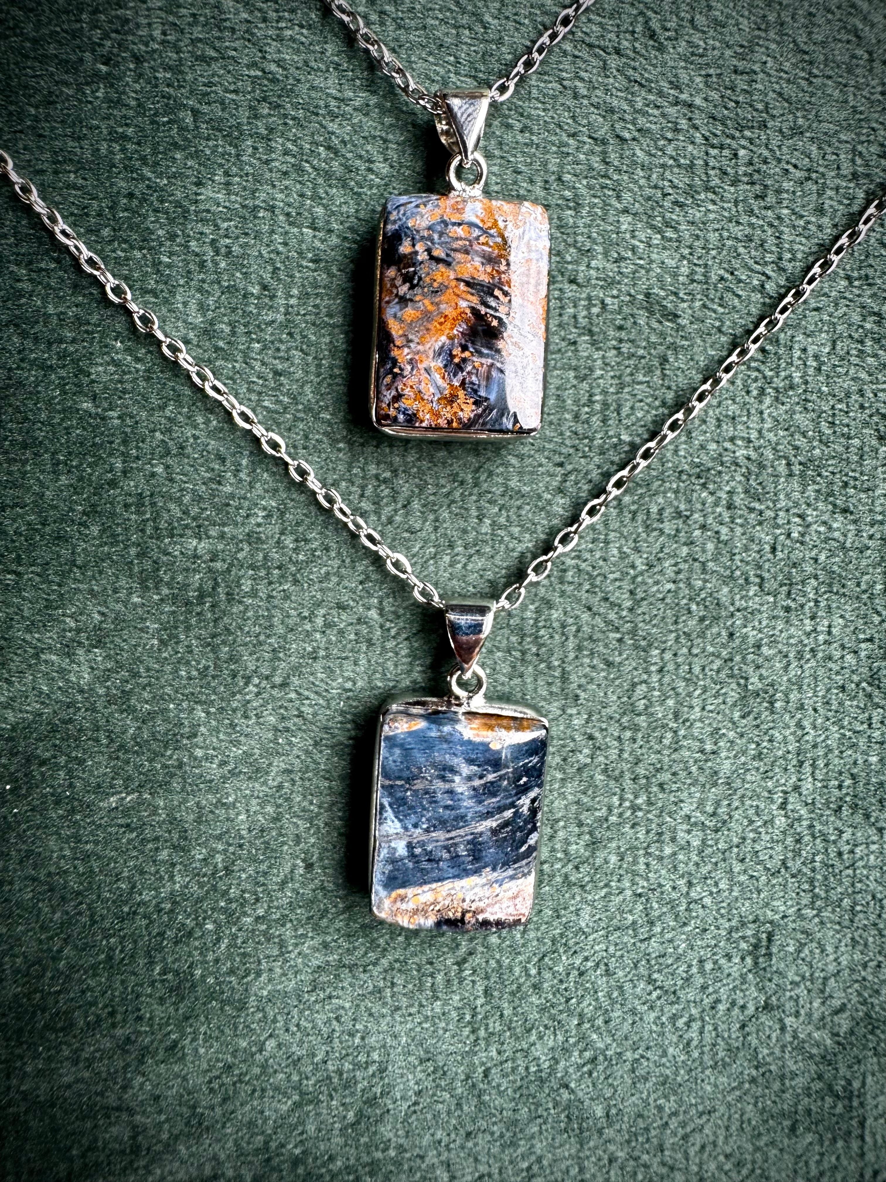 Rectangular Pietersite pendant