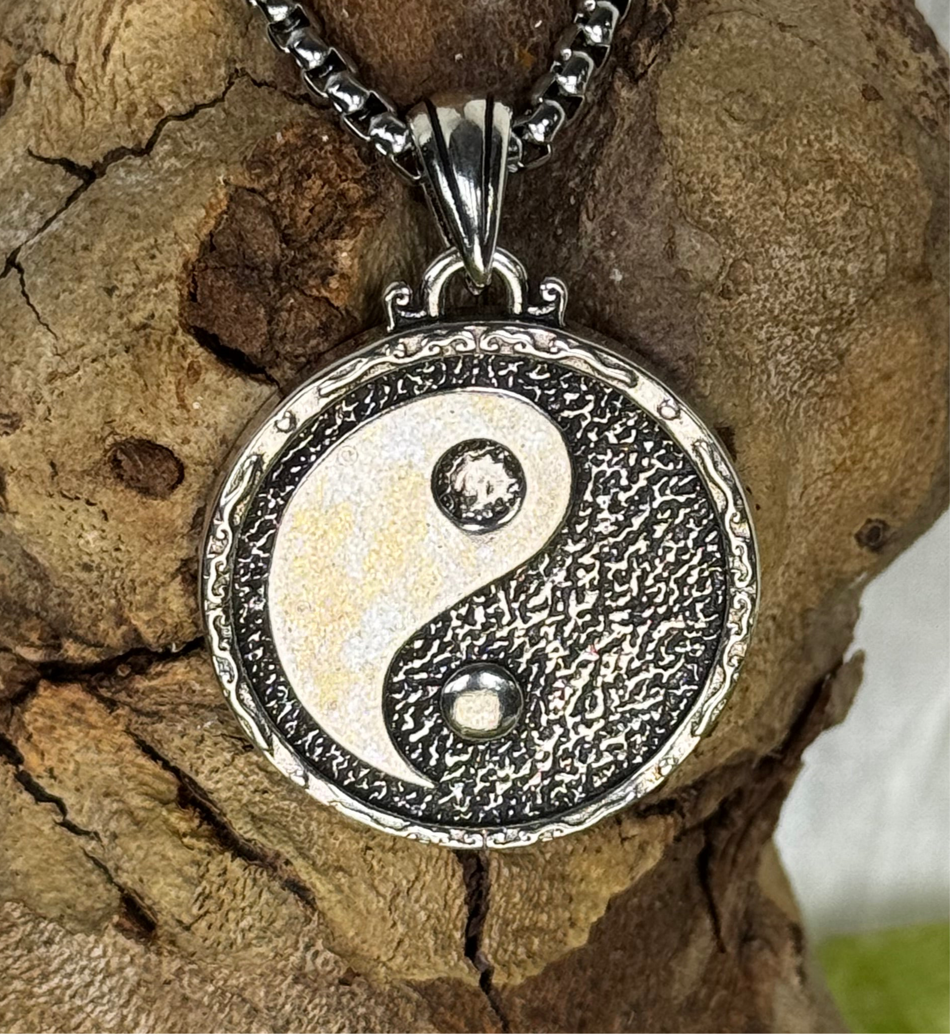 Yin Yang Dragon stainless steel Pendant