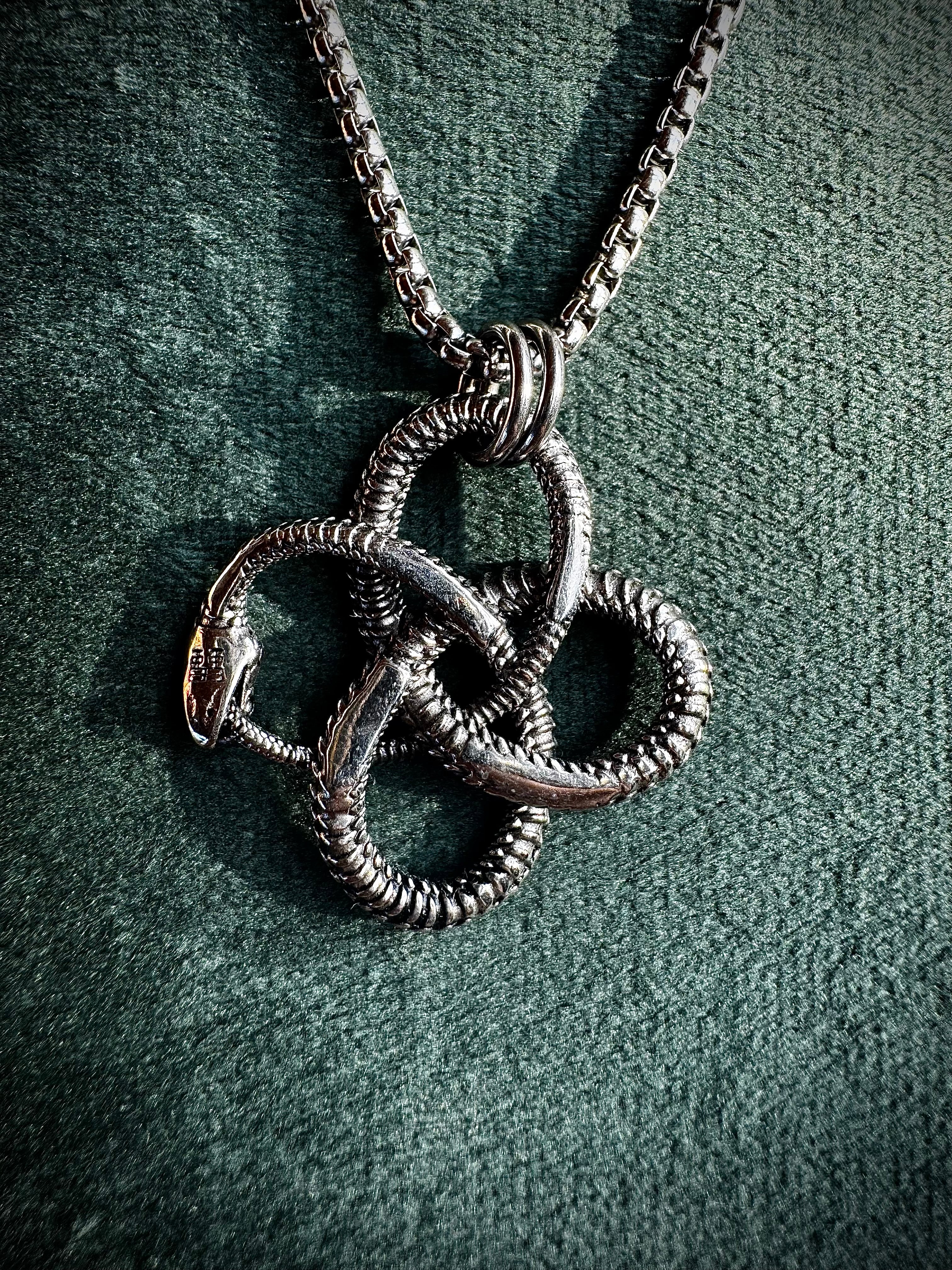 Gold or Silver Ouroboros Stainless Steel Pendant