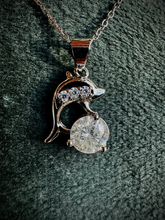 S925 Dolphin Moissanite necklace