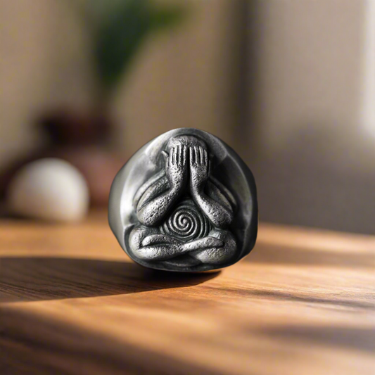 Meditation Buddha Spiritual silver Ring