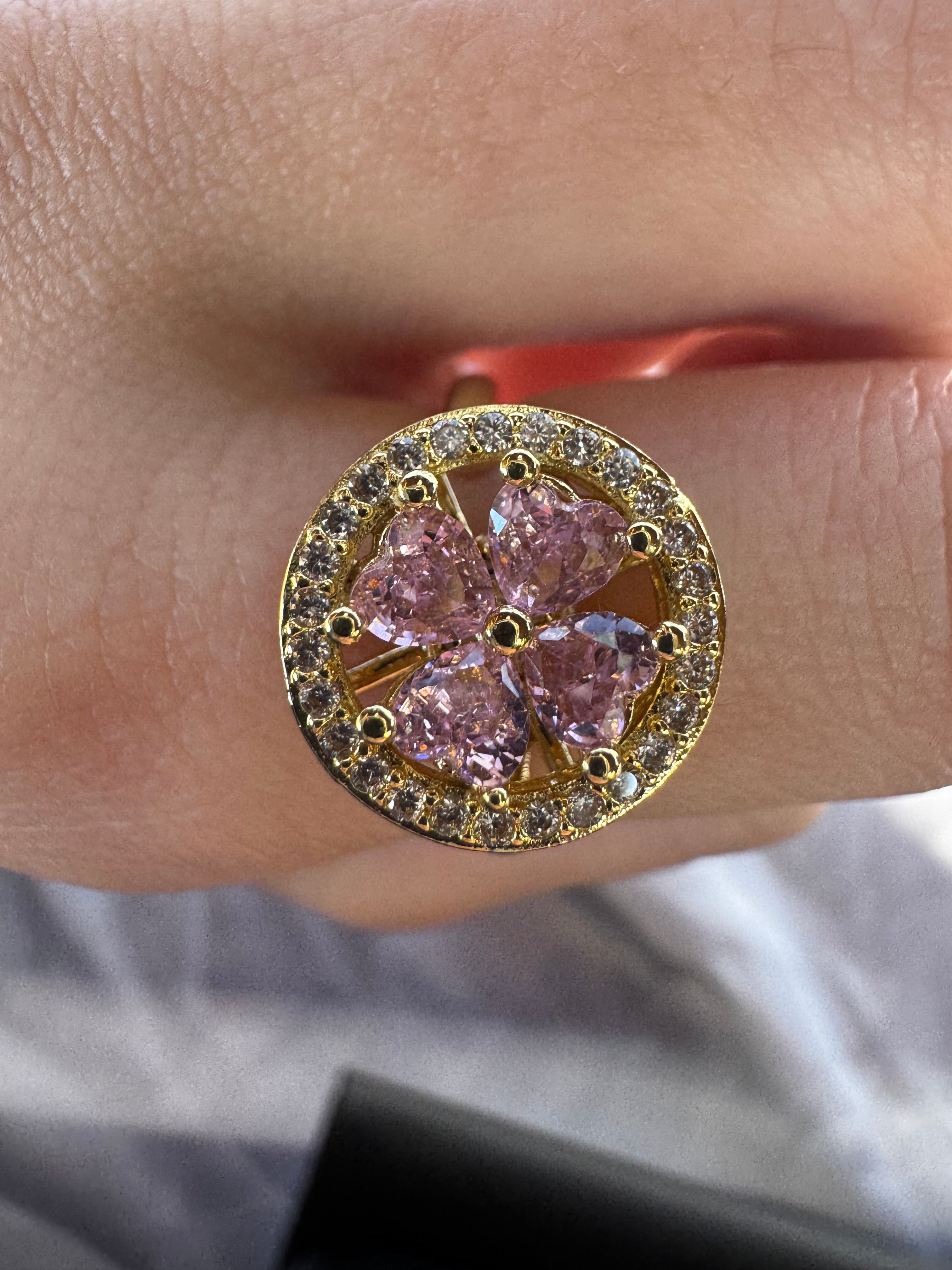 Pink 4 Leaf Clover Fidget Ring