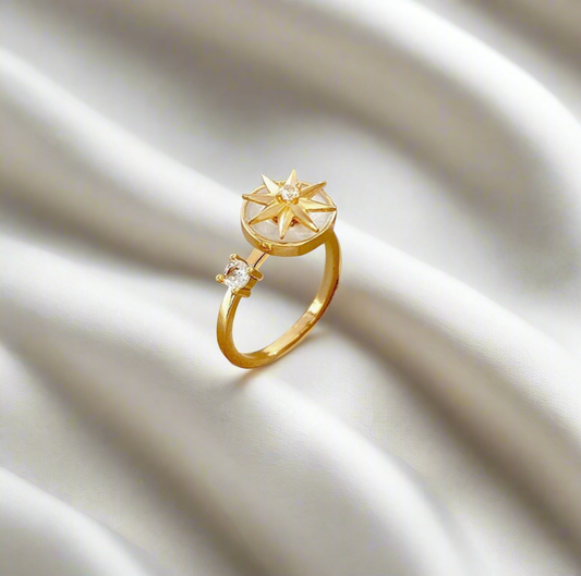 Gold Pearly Star Fidget Ring