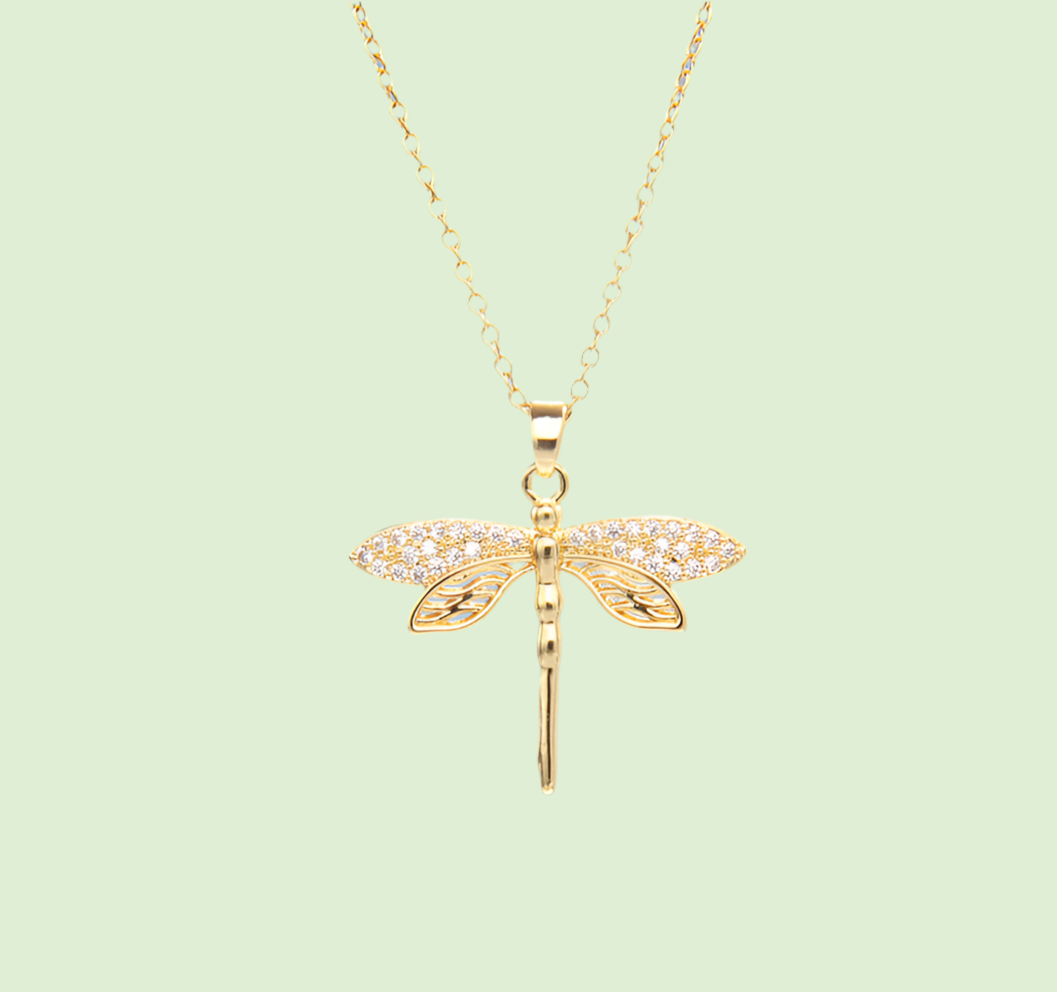 Dragonfly 18K Gold Plated Necklace