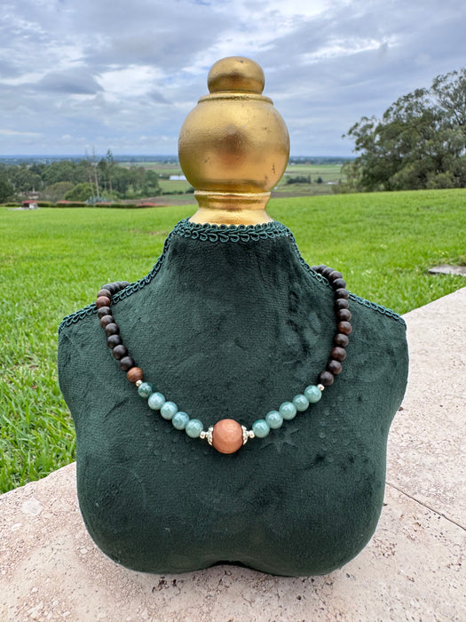 Jade & Wood Bead Necklace
