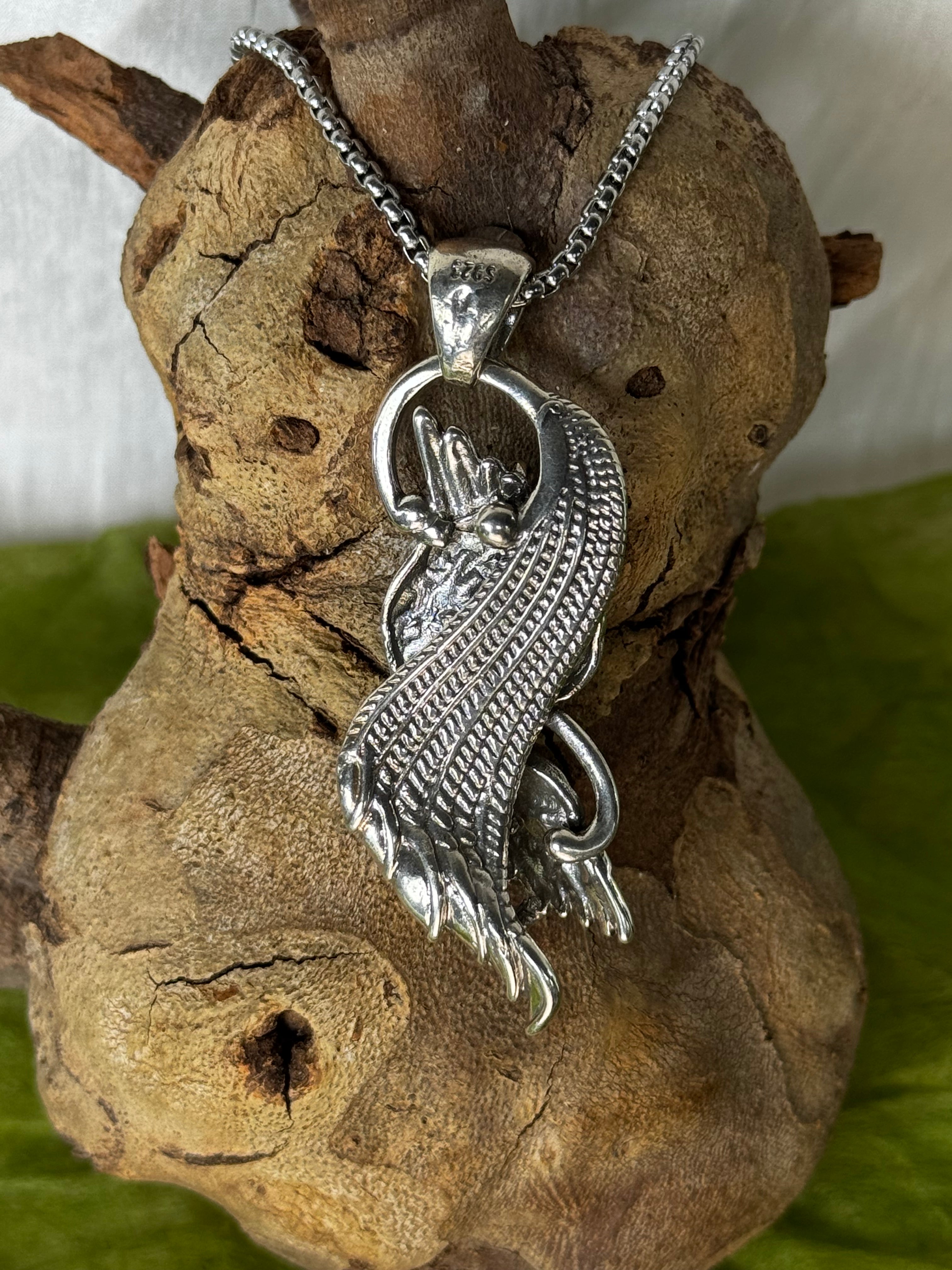 Silver Peacock Stainless Steel Pendant