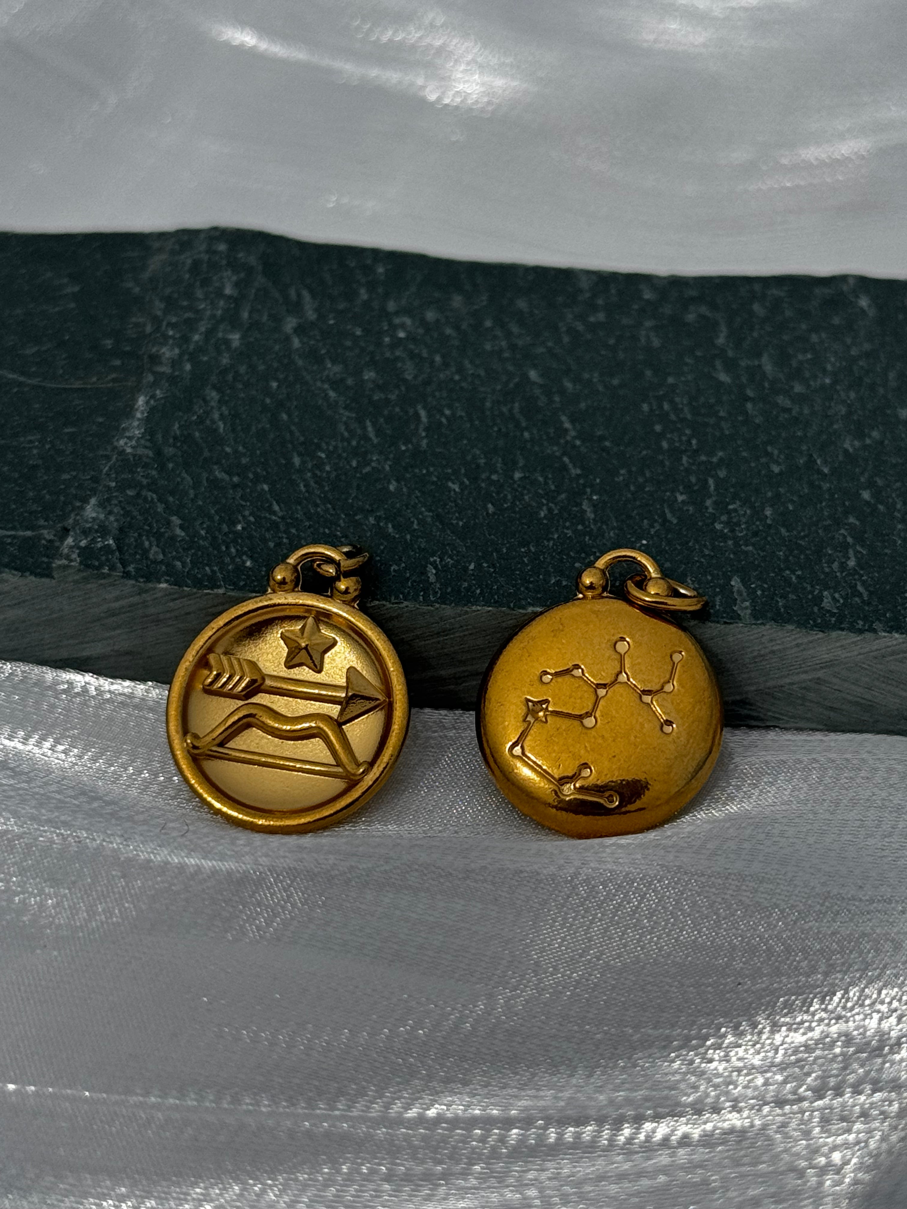 12 Gold Zodiac and Constellation Star sign Coin Necklace