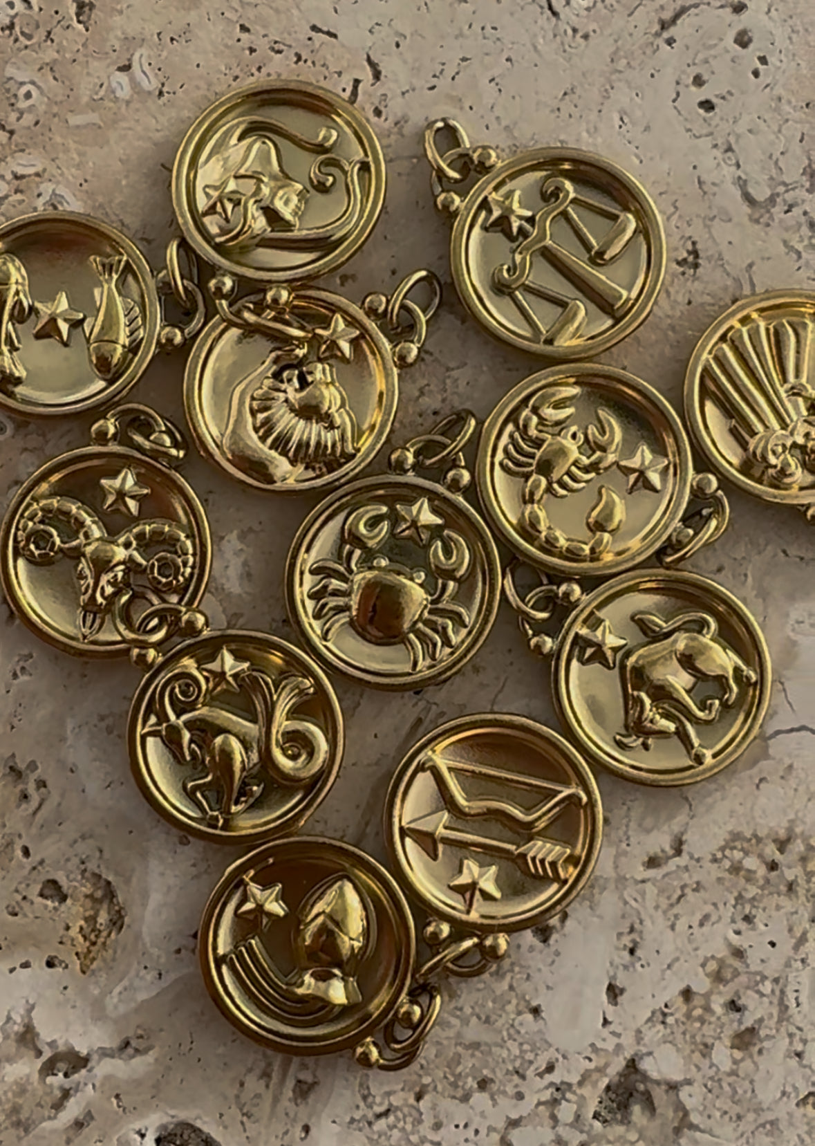 12 Gold Zodiac and Constellation Star sign Coin Necklace