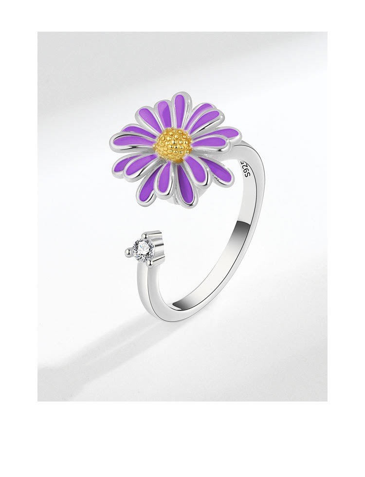 Silver Flower Fidget Ring