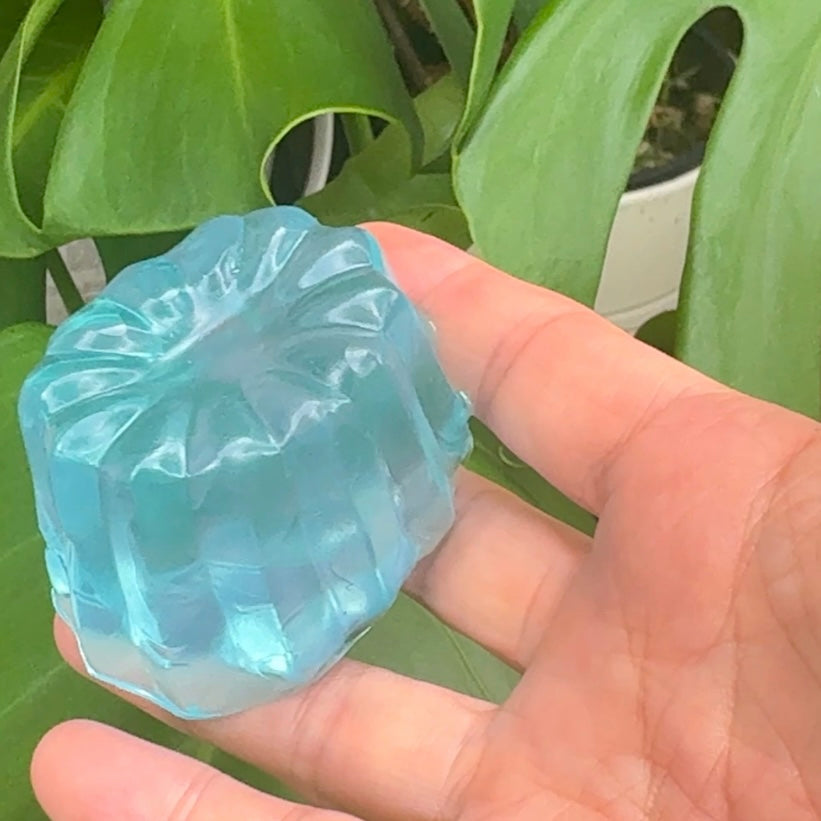 Squishy sticky toy blue jelly cake