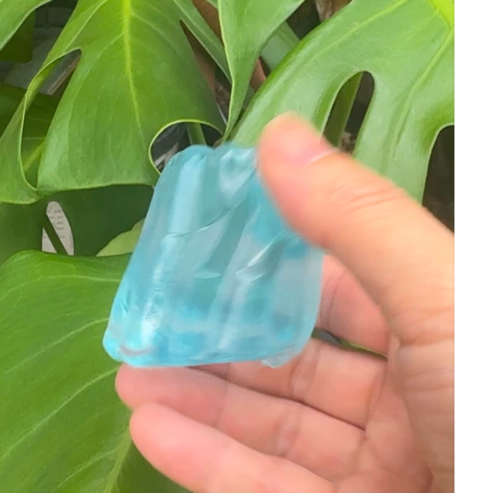 Squishy sticky toy blue jelly cake