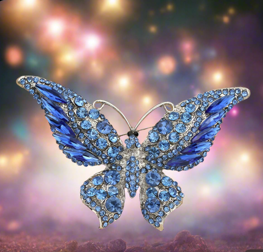 Celtic fantasy sparkling butterfly enameled Brooch