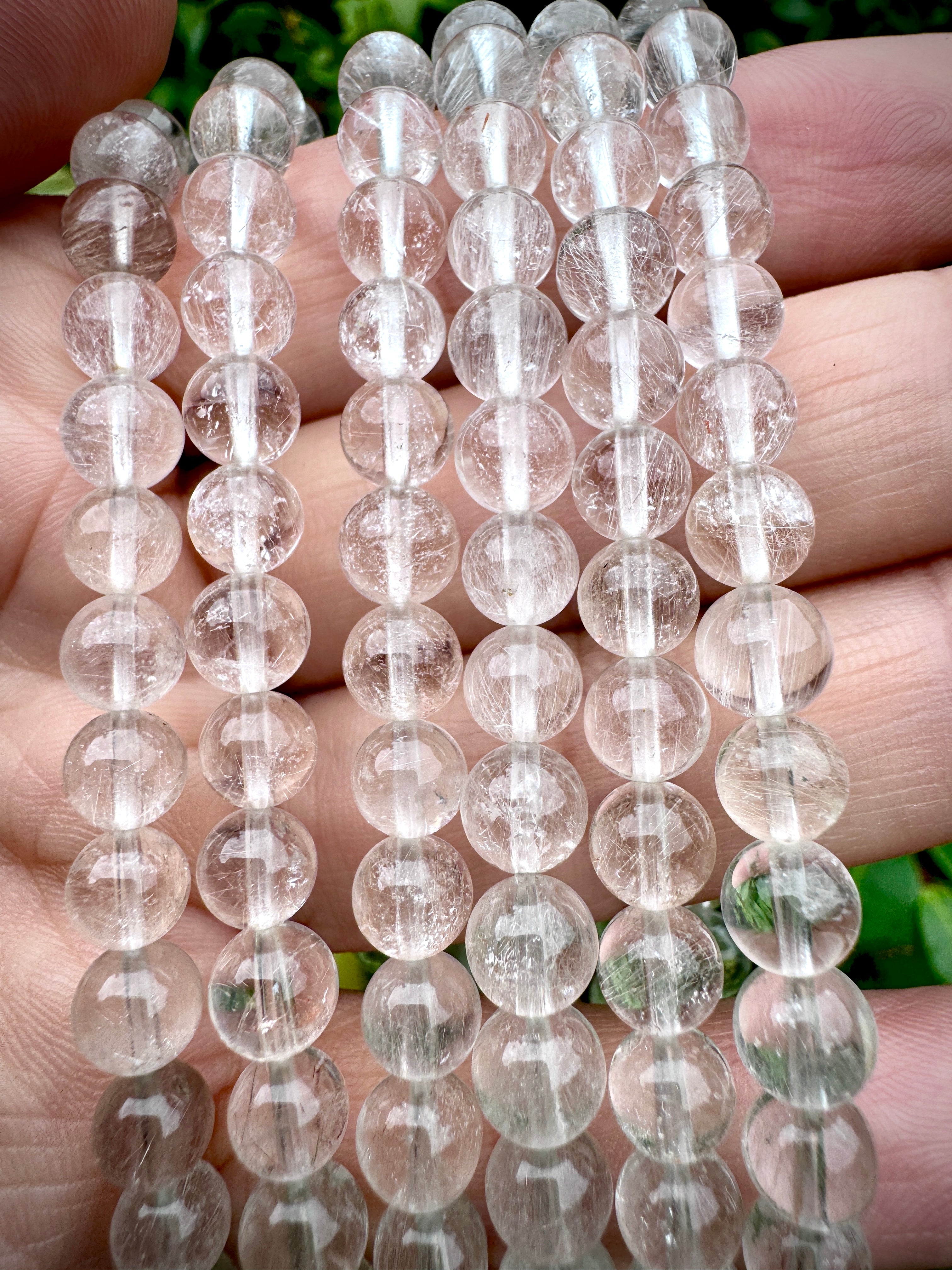 Natural Rutilated Clear Quartz Gemstone bracelet