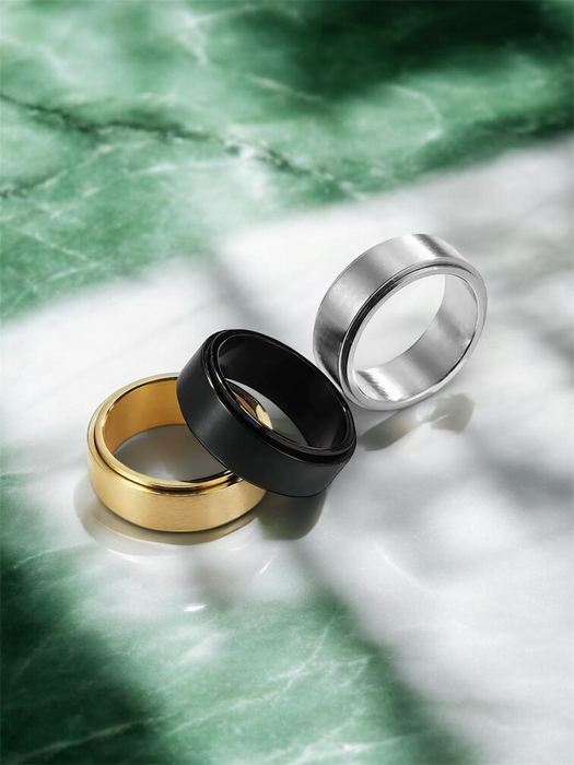 Flat simple Polishing stainless Steels Fidget Ring