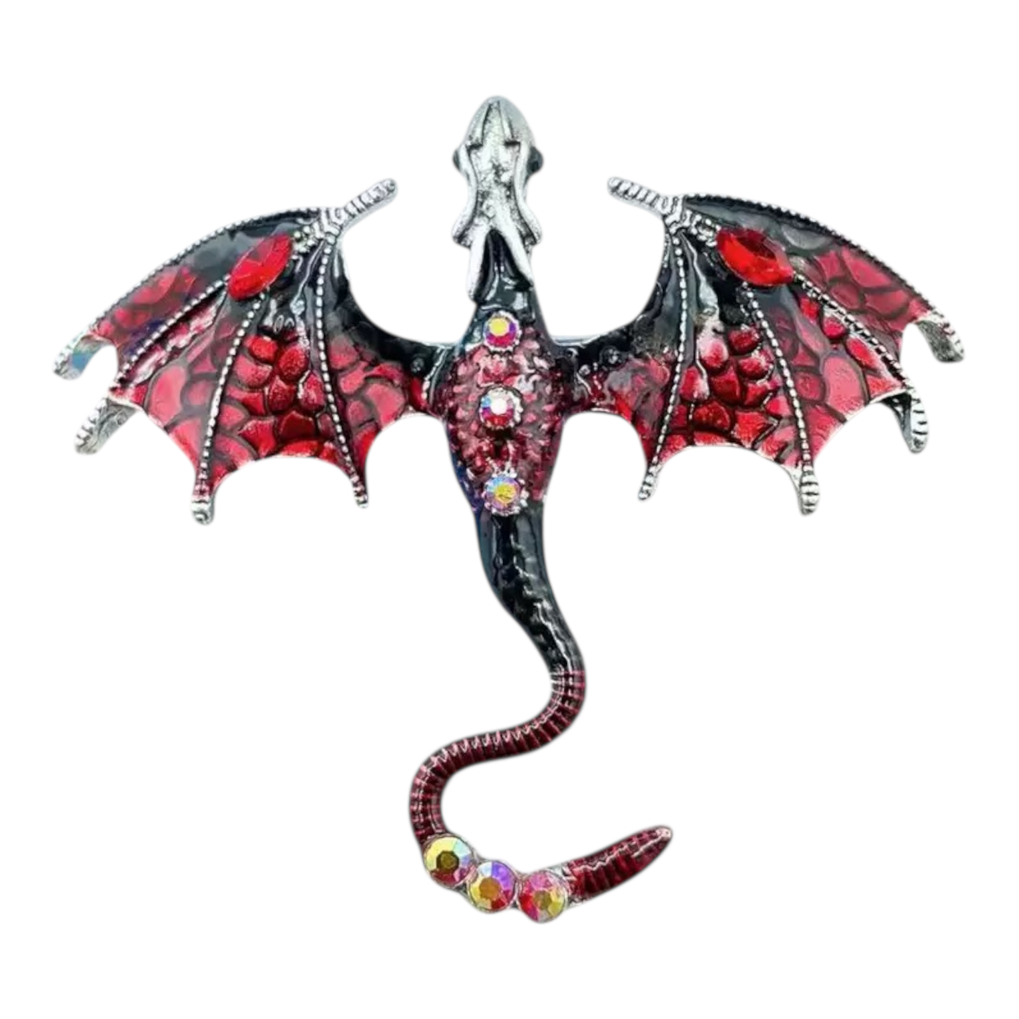 Celtic fantasy dragon enameled Broach