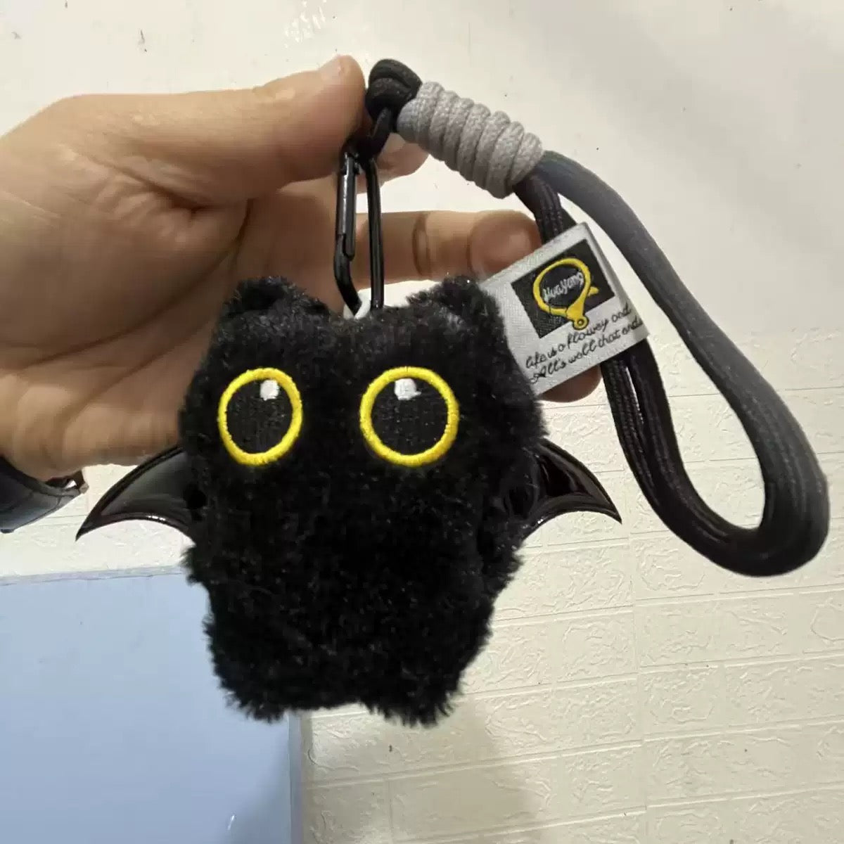 🦇 Midnight Guardian – Bat Cat Plush Keychain
