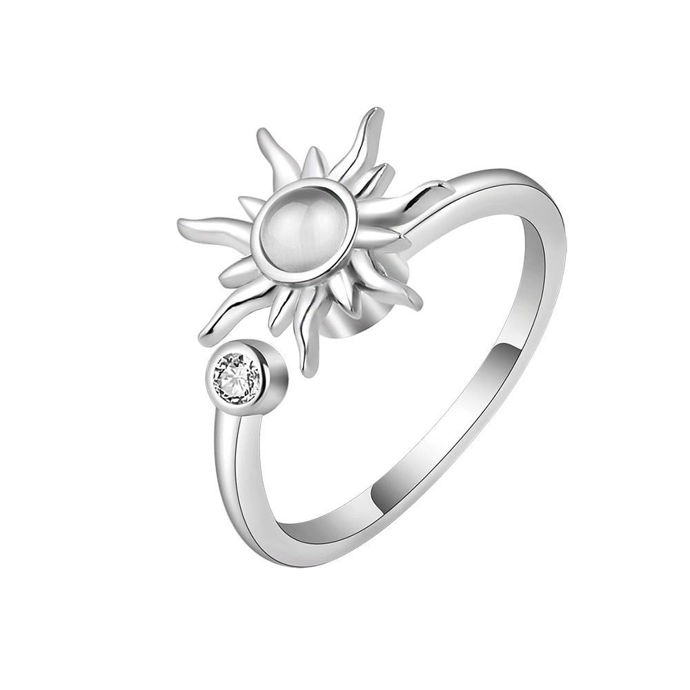 Silver Sun Fidget Ring