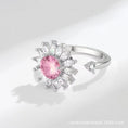 Load image into Gallery viewer, Pink Sunflower Zirconia Fidget Ring
