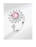 Load image into Gallery viewer, Pink Sunflower Zirconia Fidget Ring
