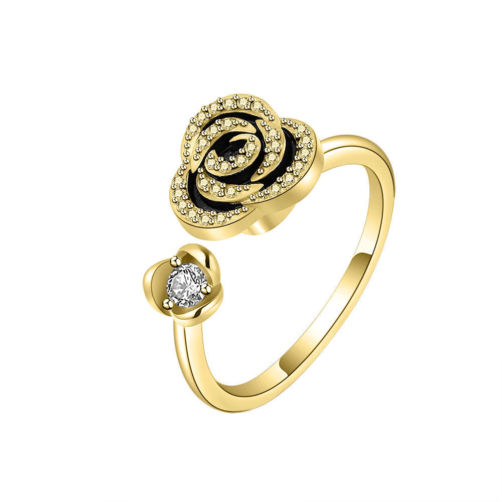 Golden Daisy Bee Fidget Ring