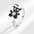 Load image into Gallery viewer, Black Bear pink love heart Fidget Ring
