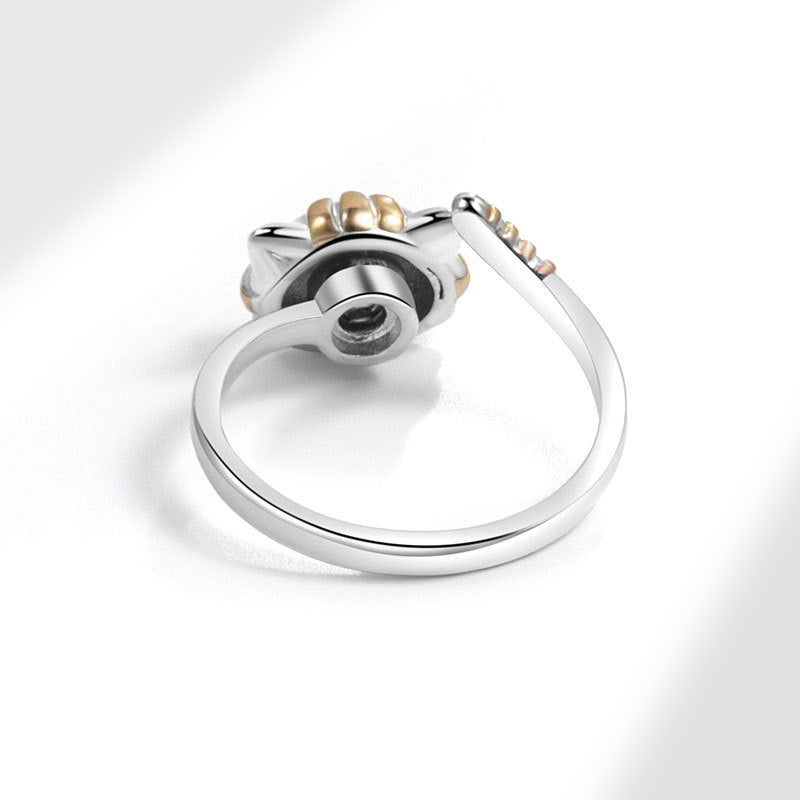 Happy Cat gold silver Fidget Ring