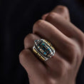 Load image into Gallery viewer, Tibetan Dzi Bead Style 9 Eyes Fidget Ring
